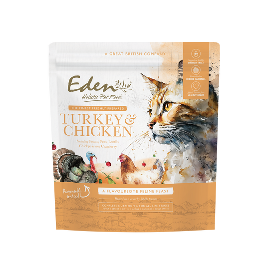 Turkey and chicken cat kibble